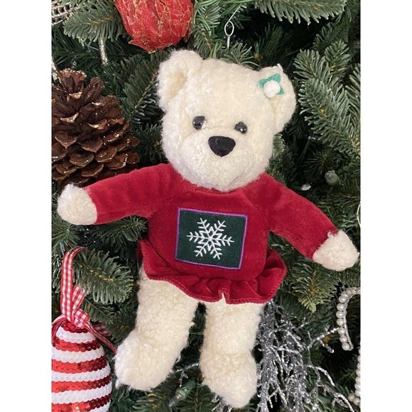Vintage Hallmark 10″ Stuffed Christmas‎ Teddy Bear - Picture 1 of 11